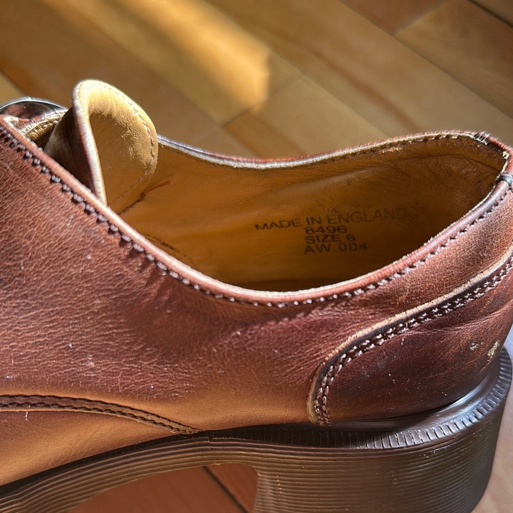 Vintage 90’s Dr. Martens 8496 Brown Leather Platform Shoes - Picture 5 of 6